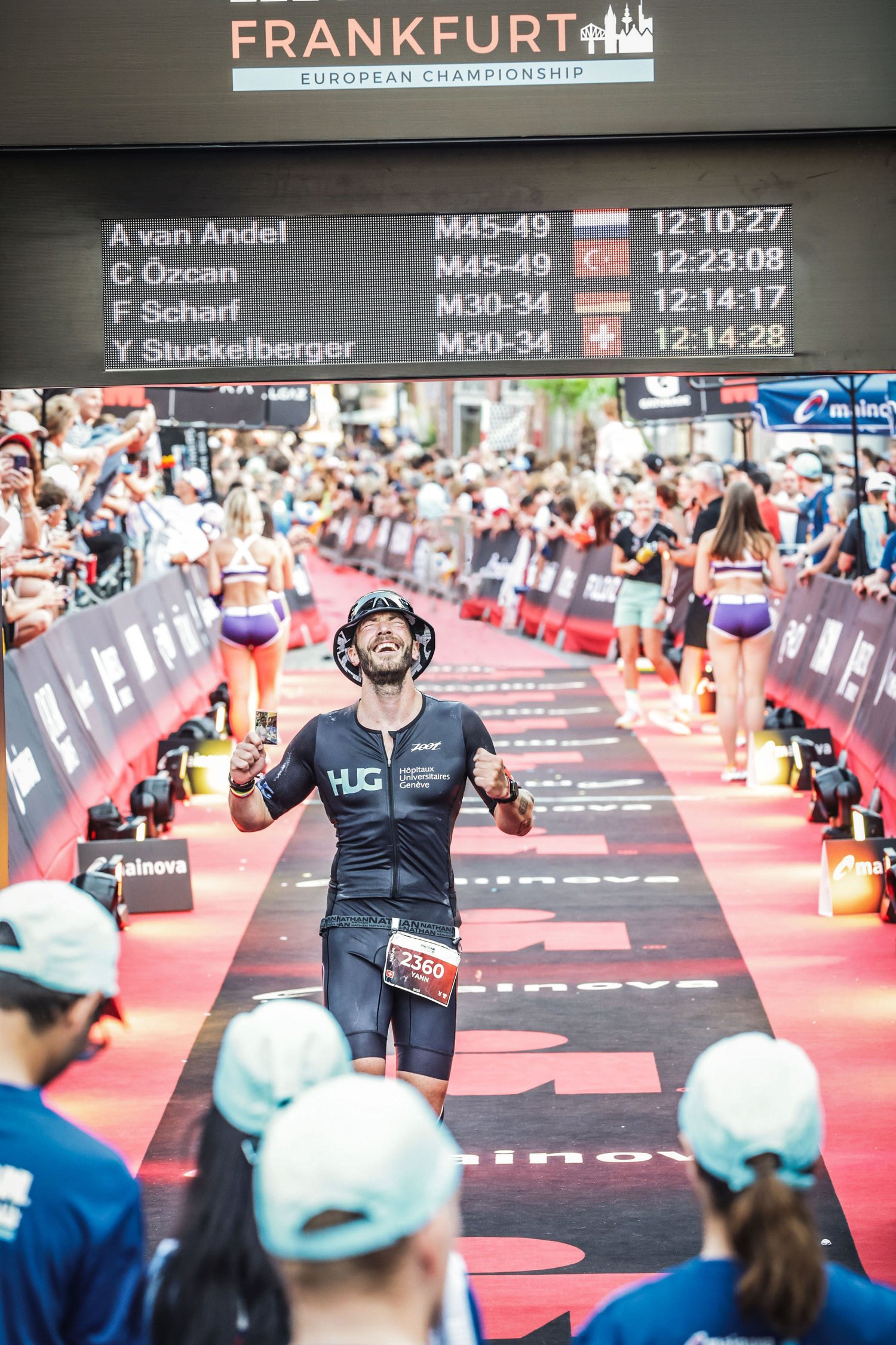 Dr Yann Stückelberger à l'arrivée du Ironman Francfort 2023